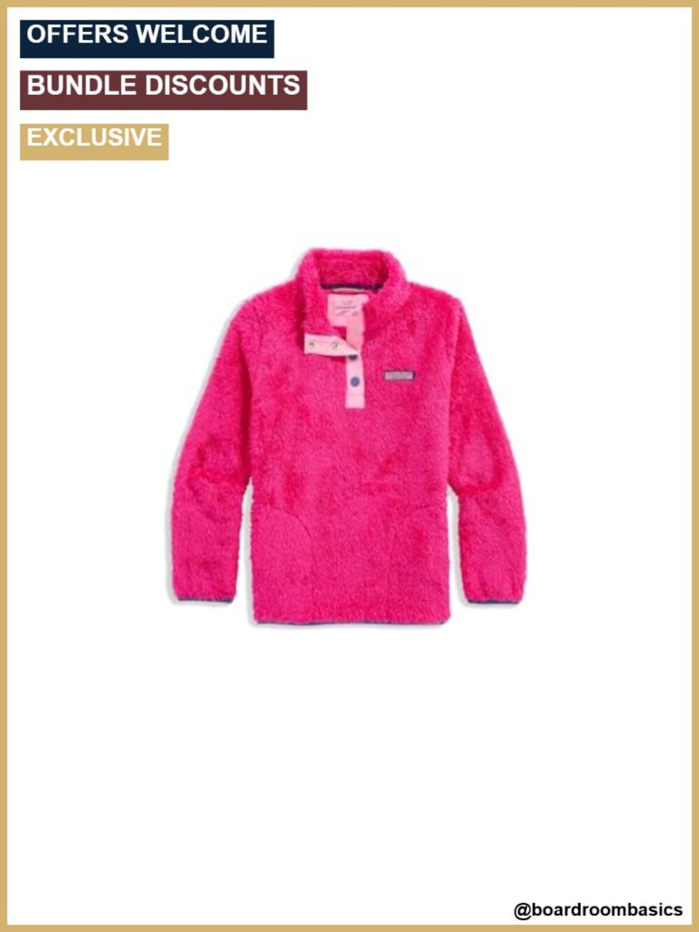 Girls Teddy Fleece Quarter Snap Pullover Cozy High Neck Relaxed Fit